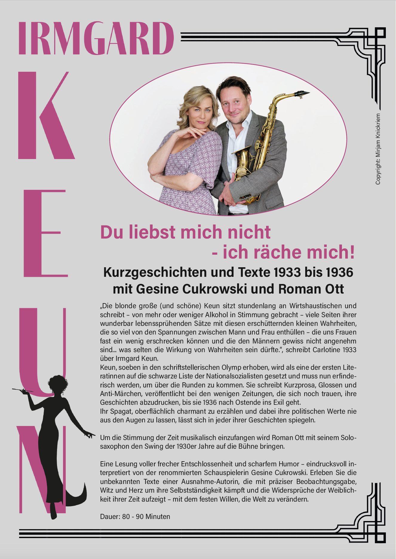 Flyer - LyricalStage - Lesung Irmgard Keun - Gesine Cukrowski