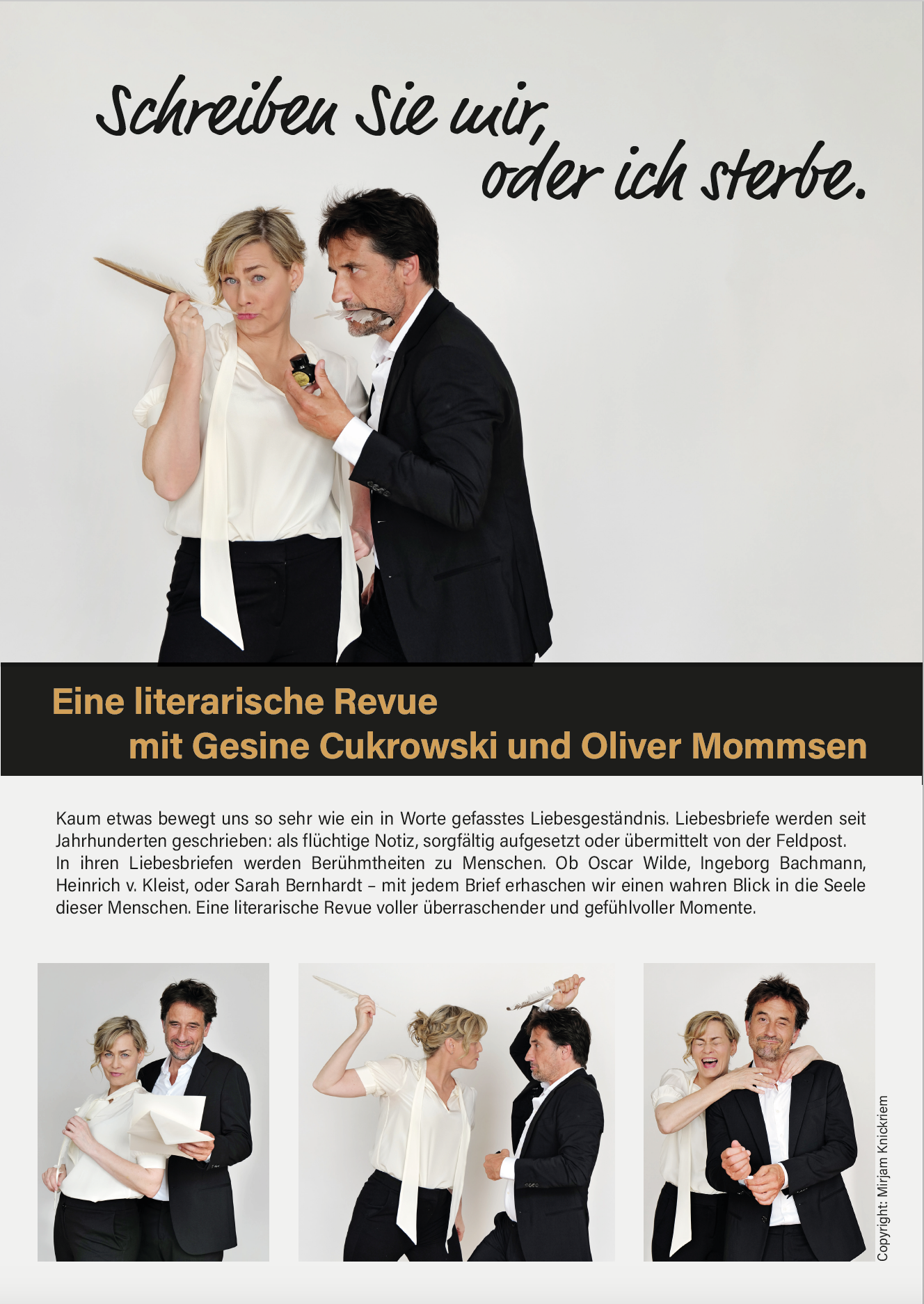 Schreiben Sie mir, oder ich sterbe - Eine literarische Revue mit Oliver Mommsen und Gesine Cukrowski